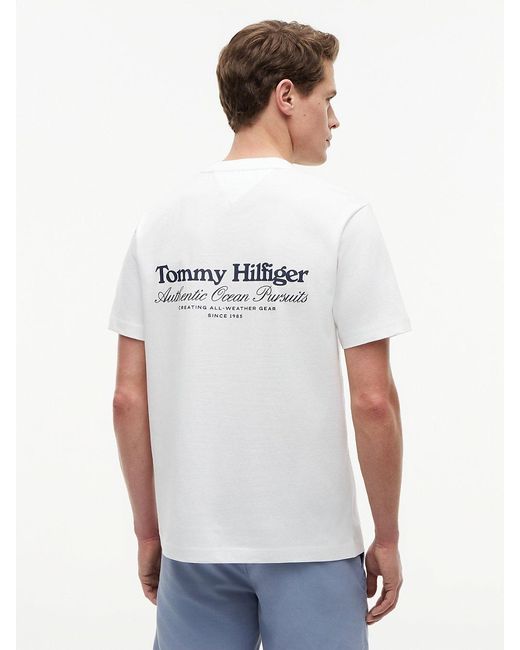 Tommy Hilfiger White Back Graphic Jersey Crew Neck T-Shirt for men