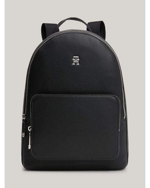 Tommy Hilfiger Black Essential Th Monogram Small Dome Backpack
