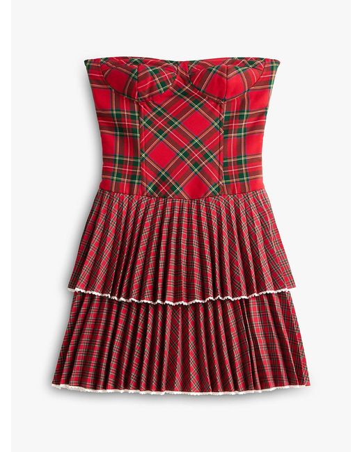 Tommy Hilfiger Tommy Girl Tartan Check Tiered Mini Dress