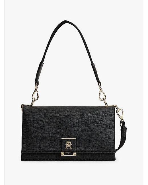 Tommy Hilfiger Crossbodytas Met Gegranuleerde Textuur in het Black