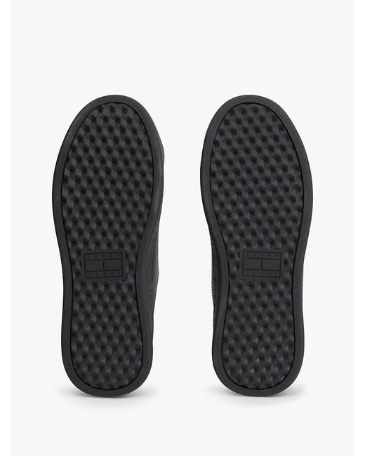 Tommy Hilfiger Black Platform Cupsole Trainers With Leather