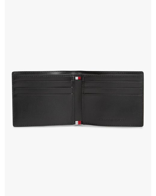 Tommy Hilfiger Black Leather Bifold Credit Card Wallet for men