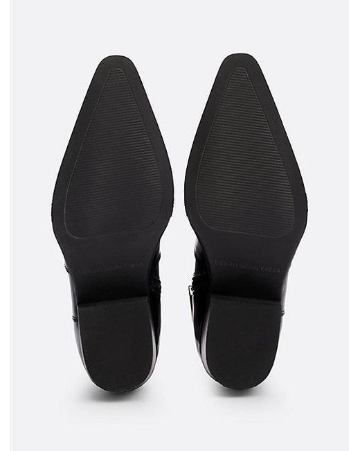 Botas Vaqueras De Piel Tommy Hilfiger de color Black