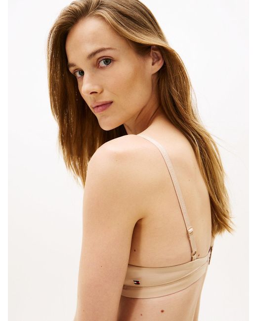 Tommy Hilfiger Natural Tonal Repeat Logo Padded Triangle Bra