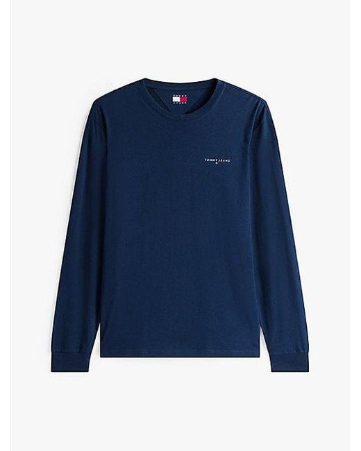 Tommy Hilfiger Slim Fit Longsleeve Met Lineair Logo in het Blue voor heren