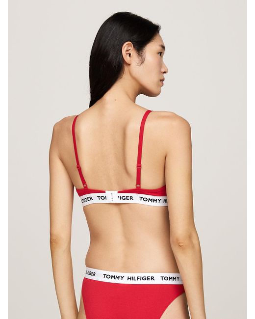 Tommy Hilfiger Red Heritage Logo Padded Triangle Bra