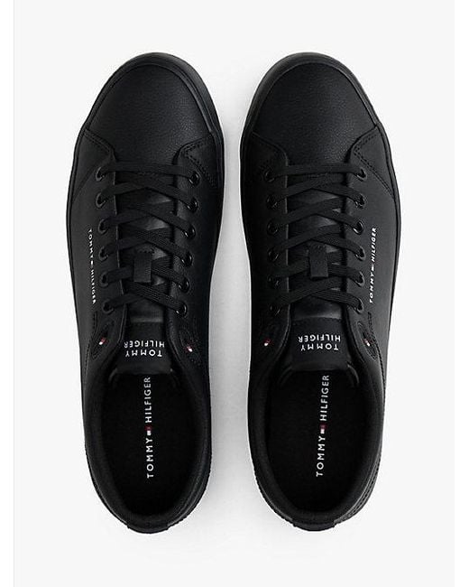Tommy Hilfiger Logo-Sneaker Mit Leder in Black für Herren