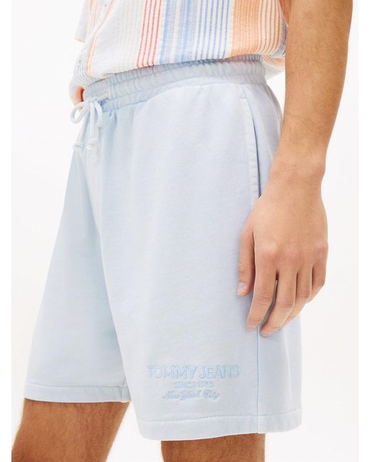 Tommy Hilfiger Blue Classic Tonal Logo Embroidery Sweat Shorts for men