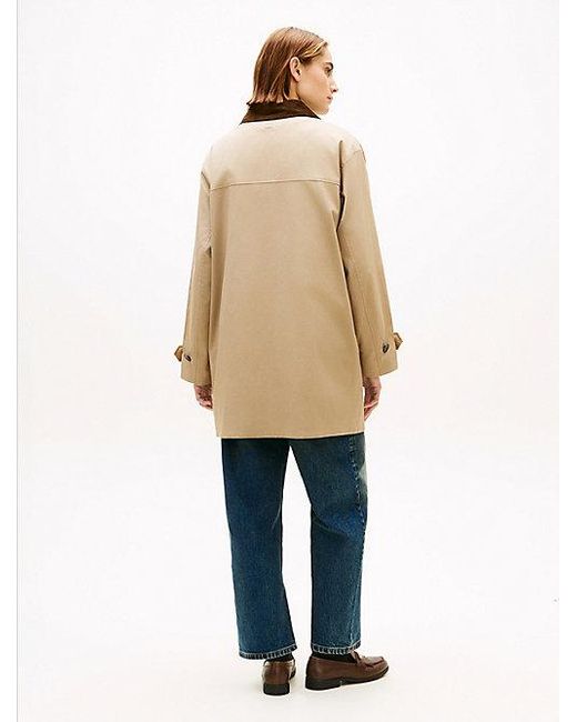 Tommy Hilfiger Waterafstotende 2-In-1 Jas Van Twill in het Natural
