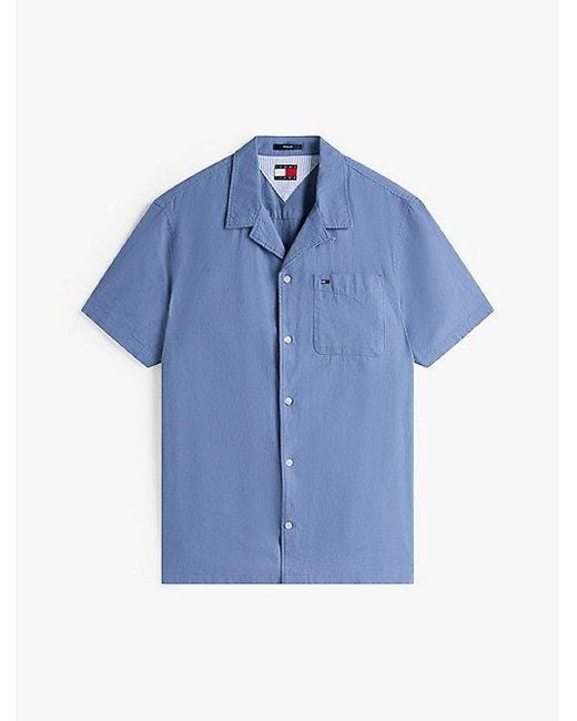 Tommy Hilfiger Regular Fit Overhemd Met Korte Mouwen in het Blue voor heren