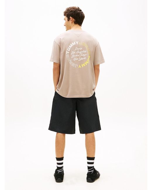 Tommy Hilfiger Natural Circular Back Logo Relaxed T-Shirt for men