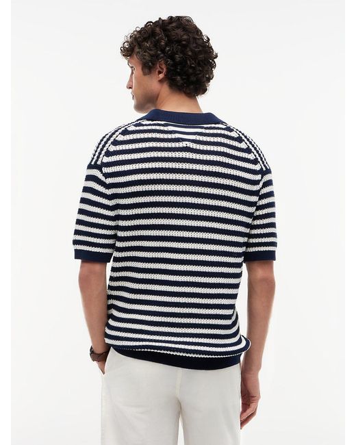 Tommy Hilfiger Blue New York Label Relaxed Fit Knit Polo Shirt for men