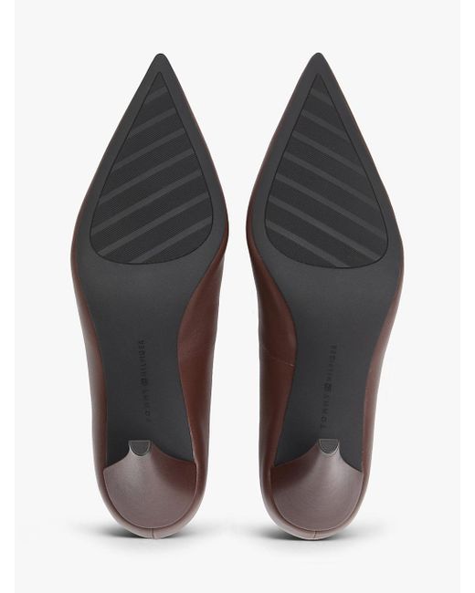 Tommy Hilfiger Brown Leather Th Monogram High Heels