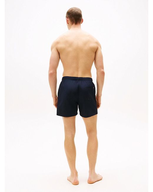 Tommy Hilfiger Blue Flag Embroidery Mid Length Swim Shorts for men