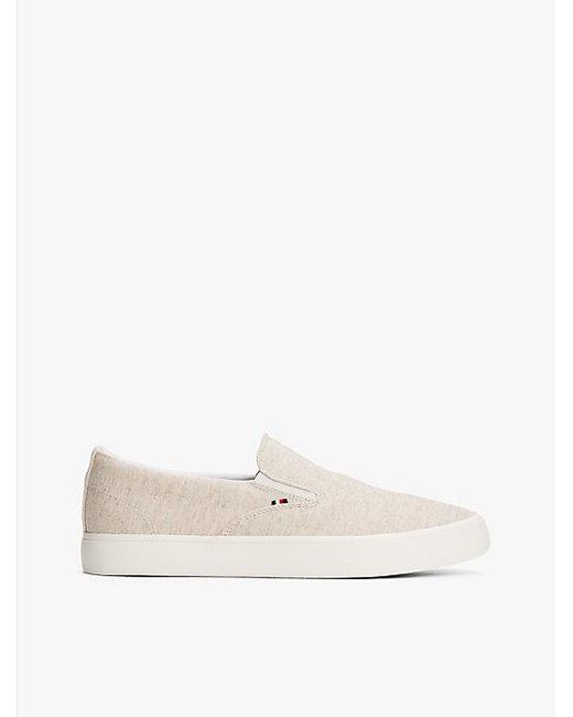 Tommy Hilfiger Chambray-Slipper-Sneaker Aus Leinen-Canvas in Natural für Herren