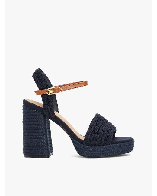 Tommy Hilfiger Blue Rope Platform Block Heel Sandals