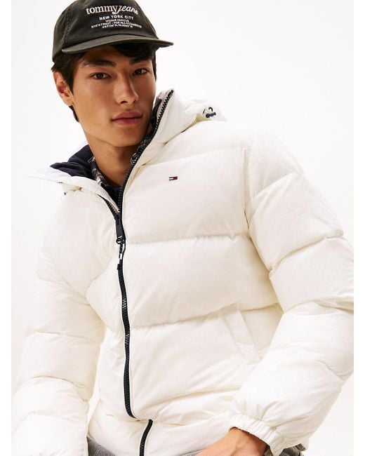 Piumino Idrorepellente Con Cappuccio di Tommy Hilfiger in White da Uomo