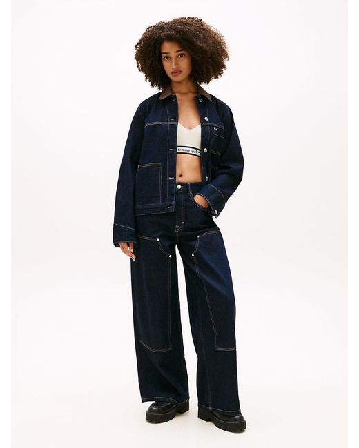Tommy Hilfiger Blue Oversized Denim Chore Jacket