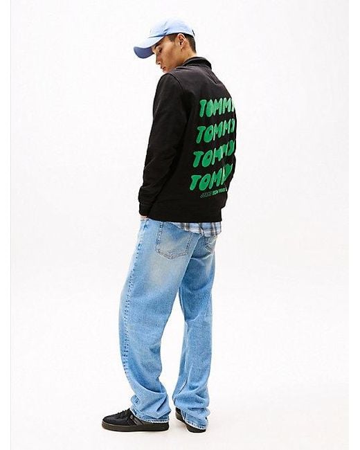 Tommy Hilfiger Sweatshirt Met Rits En Bubbellogo Op De Rug in het Black voor heren