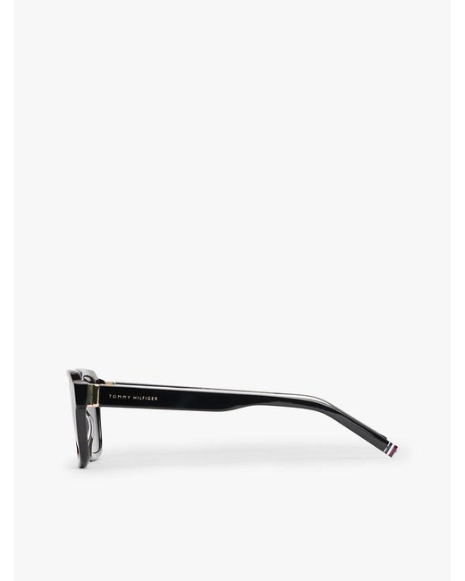 Tommy Hilfiger White Signature Tip Square Sunglasses for men