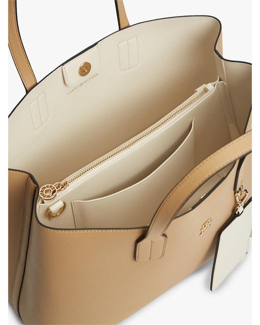 Tommy Hilfiger Natural Hilfiger Icon Pebble Grain Satchel
