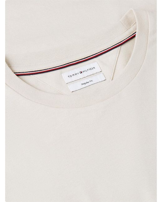 Tommy Hilfiger Natural Flag Embroidery Crew Neck T-shirt for men