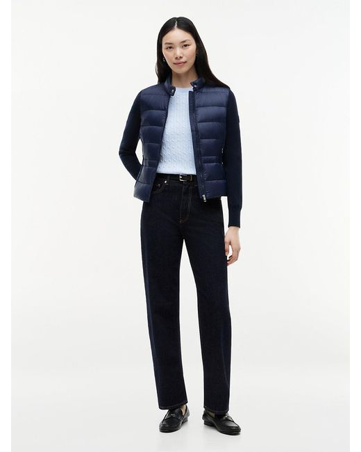 Tommy Hilfiger Blue Mixed Texture Slim Lightweight Down Jacket
