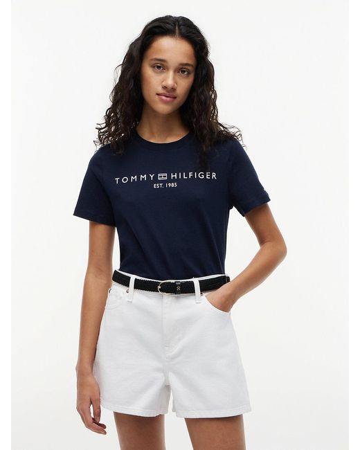 Tommy Hilfiger Blue Logo Crew Neck T-shirt