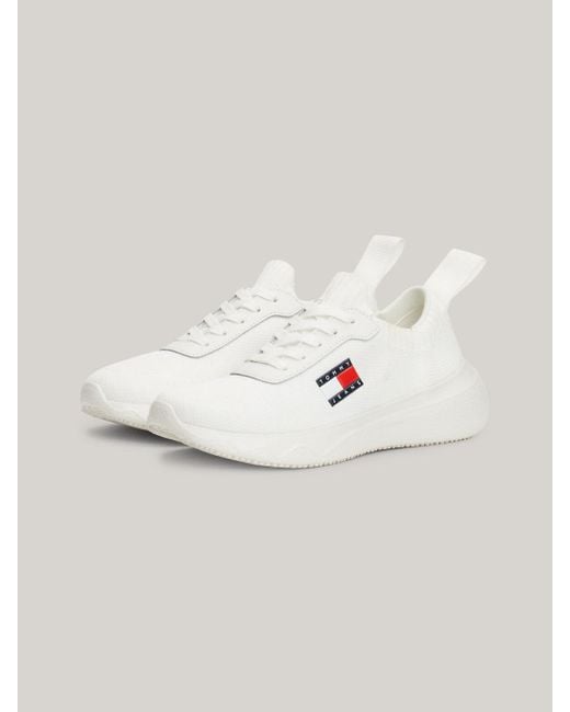 Tommy Hilfiger Natural Logo Knit Runner Trainers
