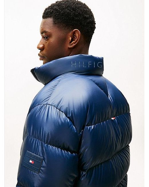 Tommy Hilfiger Glanzend Waterafstotend Pufferjack Met Dons in het Blue voor heren