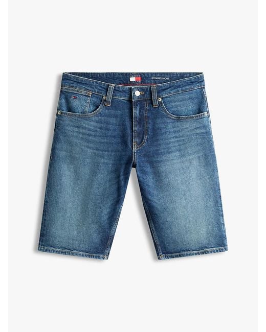 Tommy Hilfiger Blue Ronnie Faded Slim Denim Shorts for men