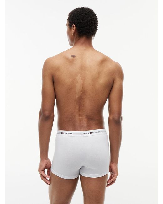 Tommy Hilfiger White 3-Pack Signature Logo Waistband Trunks for men