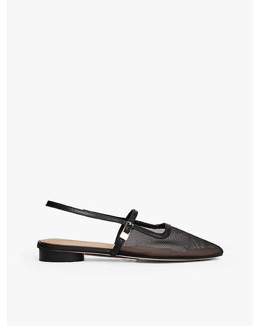 Tommy Hilfiger Mesh Ballerina Met Slingback En Ronde Hak in het White