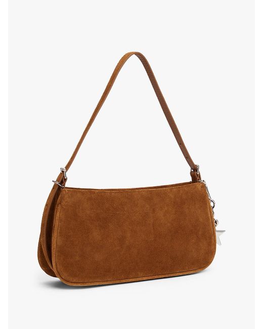 Tommy Hilfiger Brown Tommy Girl Logo Suede Shoulder Bag