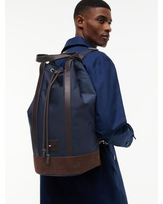 Tommy Hilfiger Blue Heritage Logo Patch Sling Bag for men