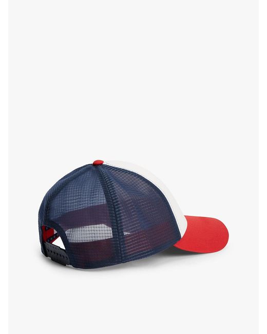 Tommy Hilfiger White Heritage Signature Colour-Blocked Trucker Cap for men