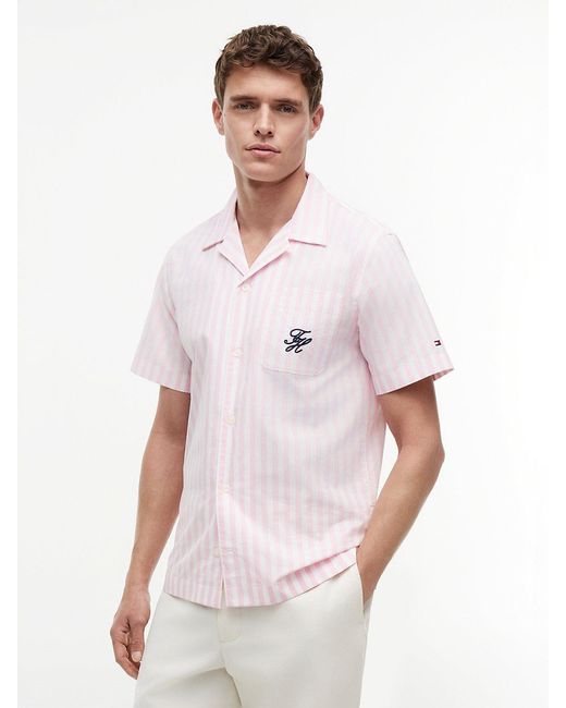 Tommy Hilfiger White Regular Fit Paper Touch Short Sleeve Shirt for men