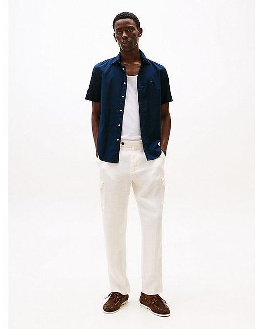 Tommy Hilfiger Th Flex Regular Fit Kurzarmhemd in Blue für Herren