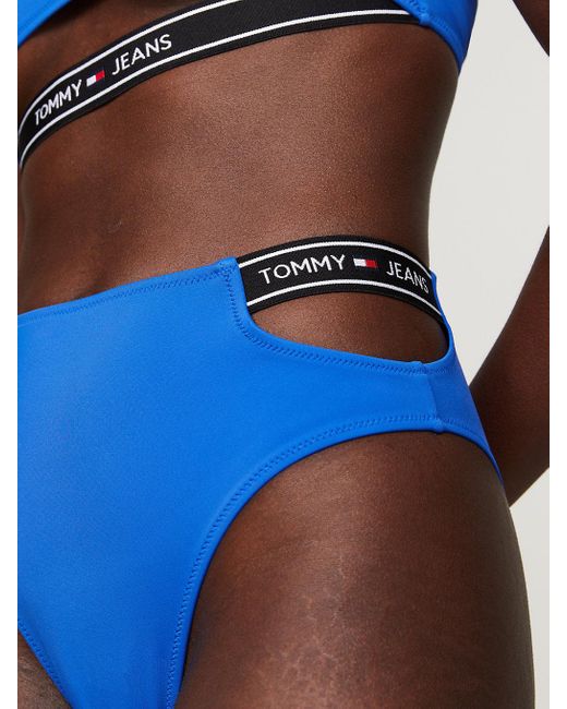 Tommy Hilfiger Blue Cutout High Rise Cheeky Bikini Bottoms