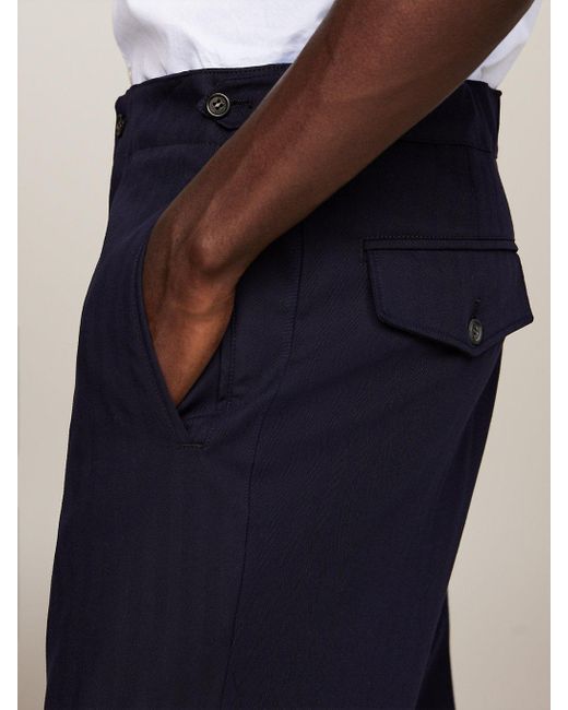Tommy Hilfiger Blue Adjustable Waist Washed Jersey Regular Trousers for men