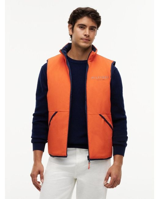 Tommy Hilfiger Blue Reversible Zip-Thru Regatta Gilet for men