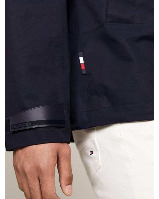 Tommy Hilfiger Blue Hooded Waterproof Portland Jacket for men