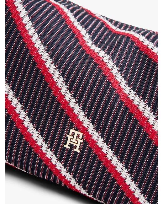 Tommy Hilfiger Purple Th Monogram Signature Knit Hobo Bag