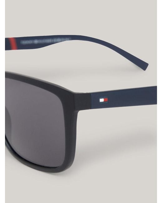 Tommy Hilfiger Metallic Polo Pique Texture Rectangular Sunglasses for men
