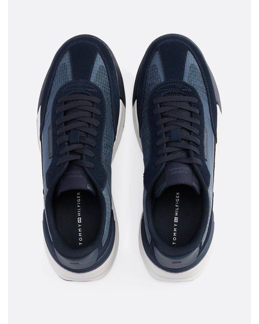 Baskets Classiques En Cuir À Semelle Crantée Tommy Hilfiger pour homme en coloris Blue