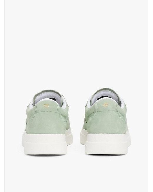 Tommy Hilfiger Leren Court Sneaker Met Metallic Logo in het Green