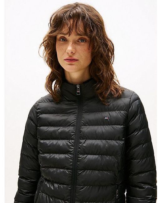 Chaqueta De Plumas Con Capucha Y Cremallera Tommy Hilfiger de color Black