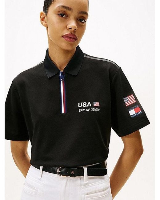 Tommy Hilfiger Tommy X U. Sail Gp Relaxed Fit Poloshirt in het Black voor heren