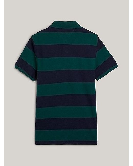 Tommy Hilfiger Adaptive Slim Fit Poloshirt mit Rugby-Streifen in Green für Herren