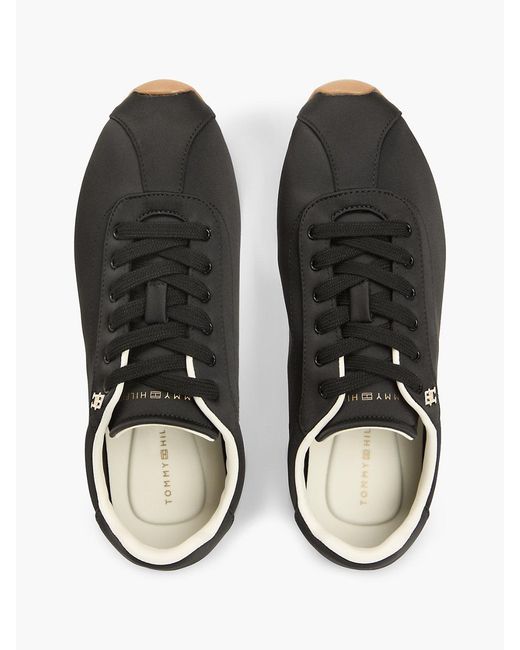 Tommy Hilfiger Black Th Monogram Satin Trainers